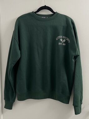 Nasty Gal Dark Green Crewneck Sweatshirt